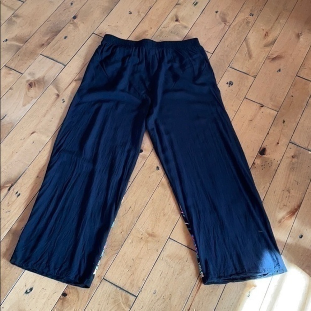Extra Belleza Black Floral Embroidered Wide pants - Picture 6 of 8
